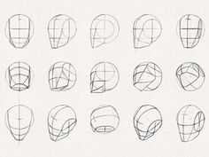 a bunch of different shapes and lines on a white paper background with the words, how do you draw faces?