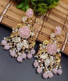 Crushed stone Earrings Rs 2100 only. #earrings #crushedstone #crushearrings #stonejewellery #kundanjewellery #bridaljewellery #zirconjewellery #hyderabadijewellery #traditionaljewellery #casualjewellery #casualwear #fatimajewels #karachi #lahore #islamabad #pakistan #uk #usa #uae #saudiarabia #partywear #bridalwear #jewellery #jewellerylovers #weddingseason #jewelsbyfatimakhan Jhumka Designs, Elegant Jewellery, Islamabad Pakistan, Ear Jewelry, Elegant Jewelry, Stone Earrings