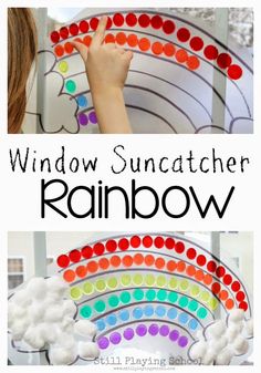 the rainbow window suncather is an easy and fun activity for kids