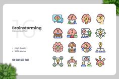 Brainstorming Color Icons, Icons ft. icon & idea - Envato