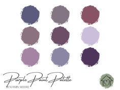 the purple paint palette is shown in different colors