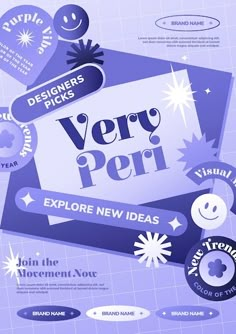 an advertisement for the brand vera peri, which has been designed by graphic artist and designer