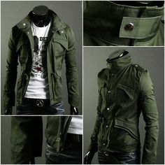 Military Style Man, Stand Collar Jacket, Stand Collar Jackets, Moncler Jacket, Military Style Jackets, Collar Jacket, Fashion Night, Military Style, Mens Fashion Summer