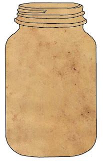 a brown mason jar with no lid is shown on a white background and has been drawn by hand