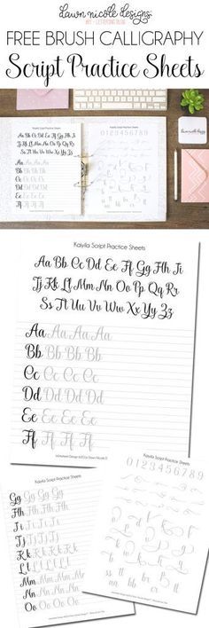 the free brush calligraphy script practice sheets are available for use in any type of lettering