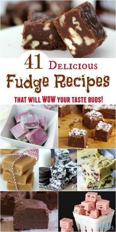 41 Delicious Fudge Recipes that will WOW Your Taste Buds Homemade Fudge Recipes, Fudge Recipes Chocolate, Dessert Recipies, Fudge Recipes Easy, Butter Fudge, Homemade Fudge, Candy Recipes Homemade, Fudge Easy, Homemade Candies