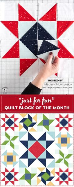 the quilt block is being used to make this quilt