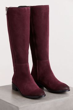 Women's Nell Microfiber-Lined Suede Boots | Overland Elegant Suede Mid-calf Boots With Medium Width, Luxury Suede Lined Knee-high Boots For Women, Fitted Suede Knee-high Boots With Suede Lining, Leather Knee-high Boots With Suede Lining And Medium Width, Medium Width Suede Ankle-high Moto Boots, Stand Tall, Suede Boots, Leather Care, Fashion Boots