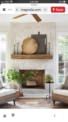 a living room filled with furniture and a fire place