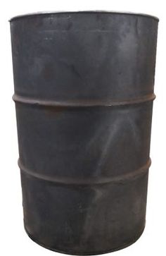 a large metal barrel sitting on top of a white background