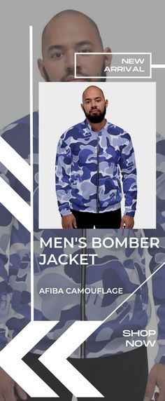 AFIBA Camouflage Men's Bomber Jacket. Add a little zing to your wardrobe with this vibrant All-Over Print Bomber Jacket. • 100% polyester • Fabric weight: 6.49 oz/yd² (220 g/m²), weight may vary by 5% • Brushed fleece fabric inside • Unisex fit • Overlock seams • Sturdy neck tape • Silver YKK zipper • 2 self-fabric pockets • Blank product components sourced from the US and China 😀For more collection, click link on the image. #afiba #afibacamo #afibacamouflage #menscamojacket #camojacket #camo Basic T Shirt, Camouflage, Fabric Weights