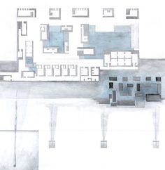 an architectural drawing of a building with multiple floors