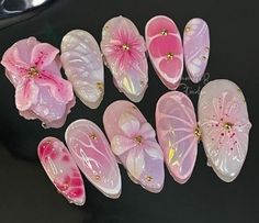 Fairy Tale Nails, Fairycore Nails, Flower Acrylic Nails, Summer Flower Nails, Kuromi Girl, Nails Floral, Nails Pastel, Flower Acrylic, Summery Nails