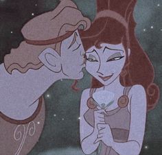 the princess and the frog are kissing each other