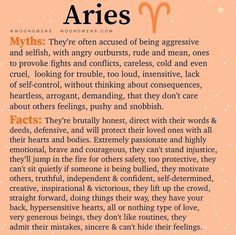 an article about aries written in orange and black with white writing on the bottom