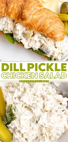 Here's a simple BBQ side dish for your Labor Day party food ideas! This summer salad for BBQs is also great on a sandwich or in a lettuce wrap. Tossed in a creamy dressing with dill pickles, this easy chicken salad recipe is bursting with flavor! Easter Side Dish Recipes, Dill Pickle Chicken Salad, Pickle Chicken Salad, Canned Chicken Salad Recipe, Day Party Food Ideas, Dill Pickle Chicken, Easy Chicken Salad Recipe, Easter Side Dish, Pickle Chicken