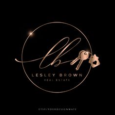 the logo for lesley brown real estate, which has been designed to look like it is