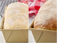 two images show the inside of a loaf of bread