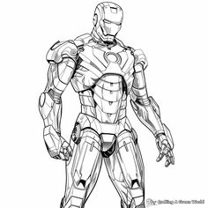 the iron man coloring page for kids