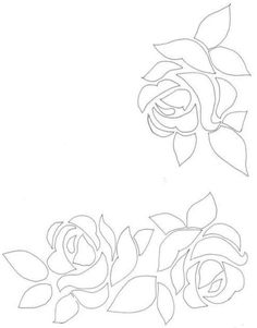 a drawing of two roses on a white background