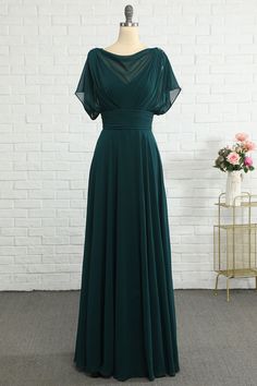 ZAPAKA Women Mother of Bride Dress Green Chiffon A-line Wedding Party Dress Frozen Prince, Designing Dress, Police Wedding, Rust Wedding, Mother Of Bride Dress, Korean Blouse, Chiffon Long Dress, Mother Dress, Mother Of Bride