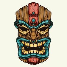 an image of a tiki mask on a white background