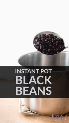 instant pot black beans in a metal bowl