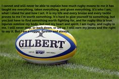 a rugby ball sitting on top of a green grass covered field with the words, i cannot't be able to explain how much