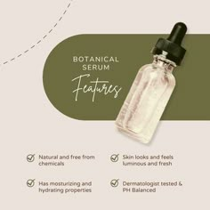 an advertisement for botanical serum feratos