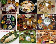 different types of food are shown in this collage with the names of their dishes