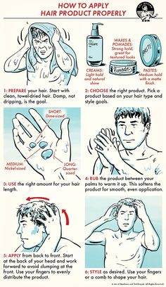 the instructions for how to apply hair products on your face and neck, with an image of