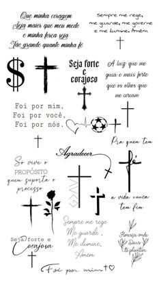 the cross and other symbols are shown in black ink on white paper, with handwritten lettering