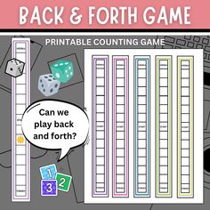 the back and forth game is shown with dices, numbers, and other items