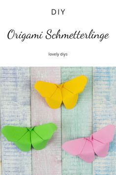 three origami butterflies with text overlay that reads diy organic schnetteting