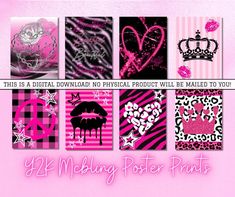 Y2K MCBLING Poster Prints Instant DIGITAL DOWNLOAD no Mailing Pink & Black Zebra Cheetah Barbiecore Aesthetic Includes 5 Sizes - Etsy Japan