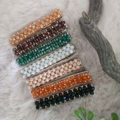 Handmade, Set of 1 crystal beaded hair clip and 1 resin hair clip, stainless steel barrette, length 2.5 inch. Bead Hair Clip, Resin Barrettes Diy, Resin Barrettes Ideas, Resin Barrettes, Gemstone Hair Clip, Beaded Hair Clips, Hair Beads, Barrette Clip, Hair Barrettes