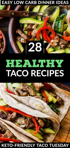 healthy taco recipe with text overlay