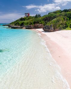 the water is crystal blue and clear at this beach