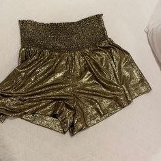 Gold Metallic Tcec Shorts! New Without Tags Never Worn! Gold Bottoms With Built-in Shorts For Summer, Casual High-waisted Shorts For Party, High Waist Gold Shorts For Night Out, Stretch Shorts For Summer Night Out, Stretch Shorts For Night Out In Summer, Gold Stretch Shorts For Night Out, Summer High-waisted Shorts For Night Out, Summer Party Shorts, Casual Fitted Shorts For Party