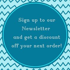 a blue circle with the words sign up to our newsletter and get a discount off your next order