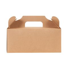 a brown cardboard box with handle on white background