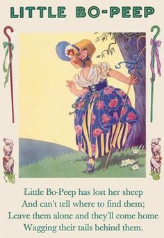 Little Bo-Peep Baby Boy Nursery Themes, Rhyming Books, Rhymes For Kids, Vintage Nursery, Vintage Children's Books, Childrens Illustrations