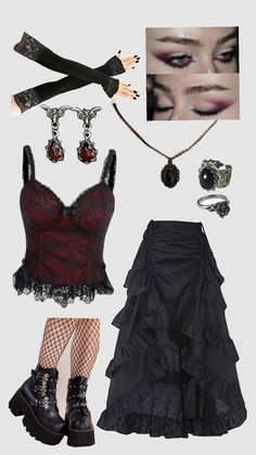 #gothic #goth #gothaesthetic #vampire #vampireaesthetic #outfit #outfitinpso #alternative #gothicromance #gothicfashion Vampire Fashion Modern, Goth Vampire Outfit, Vampire Core Outfits, Nugoth Outfits, Modern Vampire Outfit, Metal Head Outfits, Modern Vampire