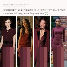 four different pictures of women in dresses