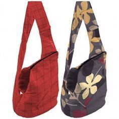 two purses one has a flower pattern and the other has a quilted design