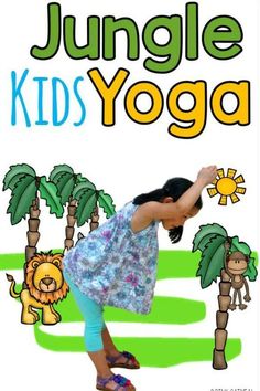 I need to try this for a Jungle Unit!  I love the cute kids in the pictures and all the great ways to move the little bodies that go along with a jungle theme! #jungletheme #jungleactivities #junglegrossmotor #kidsyoga #physicaleducation #brainbreaks #yogafortheclassroom #yoga Safari Preschool, Jungle Animals Preschool, Jungle Theme Activities, January Projects, Homeschool Units, Jungle Activities, Monkey Room