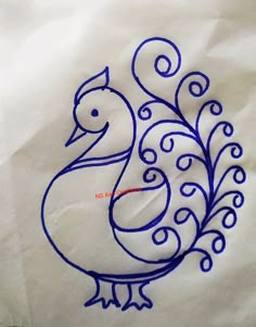 a drawing of a peacock on white paper