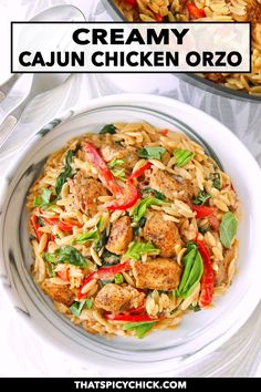 this creamy cajun chicken orzo is an easy and delicious dinner