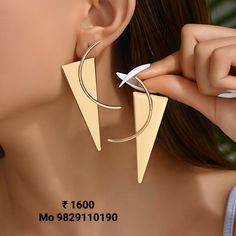 Gold Jewellry, Triangle Design, Geometric Triangle, Stud Earrings For Women, Casual Attire, Stainless Steel Jewelry, Jewelry Lover