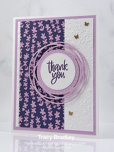 a thank you card made with stampin's flowers and the words, thank you